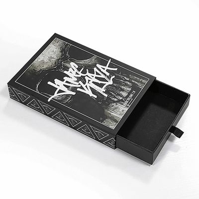 Custom Logo Printing Accepted Black Matte Sliding Gift Drawer Box with Custom Order