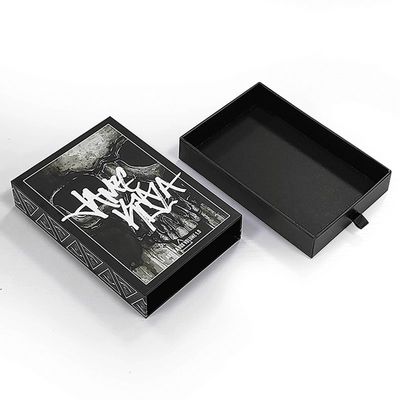 Custom Logo Printing Accepted Black Matte Sliding Gift Drawer Box with Custom Order