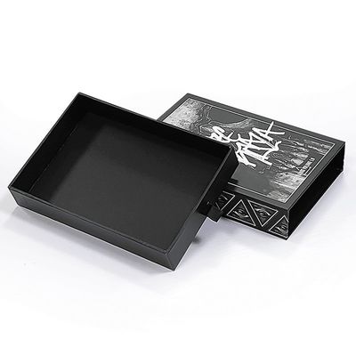 Custom Logo Printing Accepted Black Matte Sliding Gift Drawer Box with Custom Order