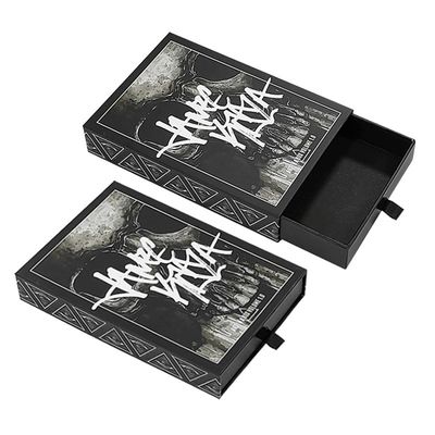 Custom Logo Printing Accepted Black Matte Sliding Gift Drawer Box with Custom Order
