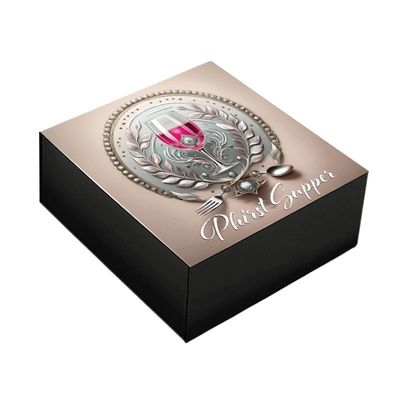 Luxury Paper Flip Top Cardboard Box Black Custom Magnetic Box Packaging