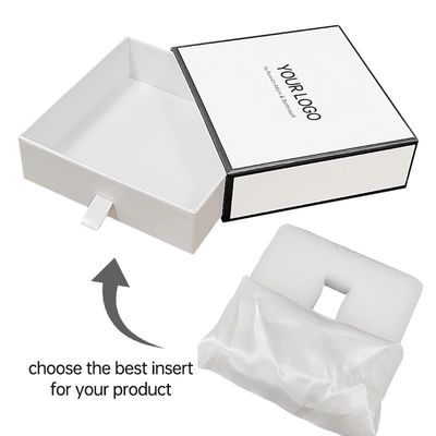 Varnished Satin Lined Rigid Cardboard Sliding Drawer Gift Boxes for Cosmetic Packaging