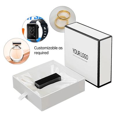 Varnished Satin Lined Rigid Cardboard Sliding Drawer Gift Boxes for Cosmetic Packaging