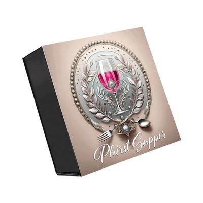 Banquet Glass Set Packaging Box with Custom UV Logo Finish and Foldable Magnetic Closure