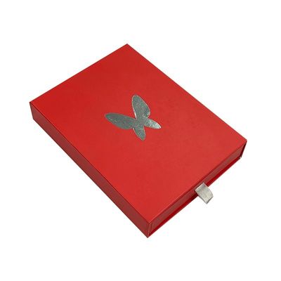 Grey Board Customize Logo Slid Drawer Paper Box Gift Package Box With Silver Foil
