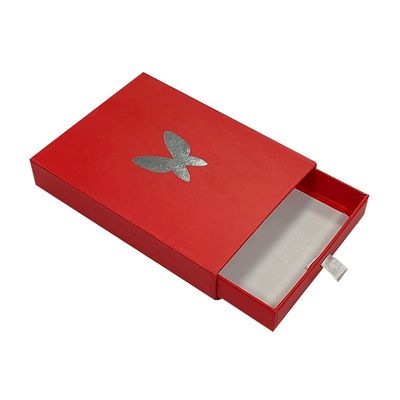 Grey Board Customize Logo Slid Drawer Paper Box Gift Package Box With Silver Foil
