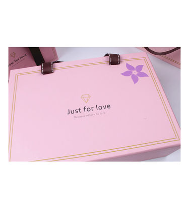 Customized Size Small Drawer Packaging Box Paper Gift Bags With Ribbon Handles