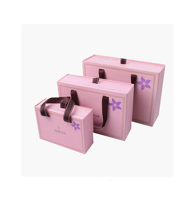 Customized Size Small Drawer Packaging Box Paper Gift Bags With Ribbon Handles
