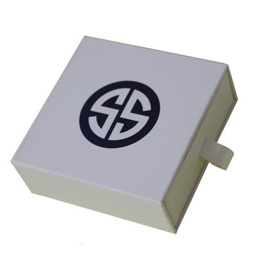 Other Gift Craft Surface Finish Glossy White Box with Black Silver Hot Foil Logo