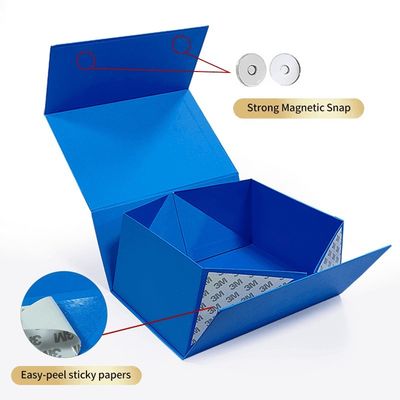 Blue Luxury Cardboard Collapsible Box Magnetic Packaging Box For Clothes