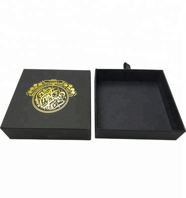 Luxury Hot Stamping Black Box Gift Packaging With CMYK Printing