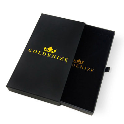 Varnish Surface Finish Drawer Packaging Box For Black Ring Necklace Bracelet
