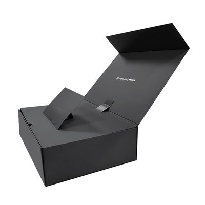 Custom Logo Black Paper Magnetic Closure Foldable Gift Box Hot Foil/UV/Varnish Finish