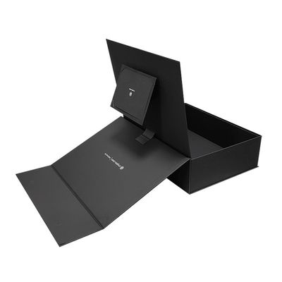 Custom Logo Black Paper Magnetic Closure Foldable Gift Box Hot Foil/UV/Varnish Finish
