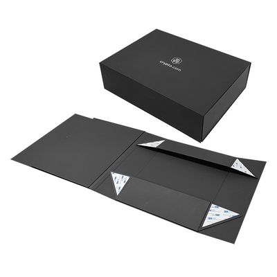 Custom Logo Black Paper Magnetic Closure Foldable Gift Box Hot Foil/UV/Varnish Finish