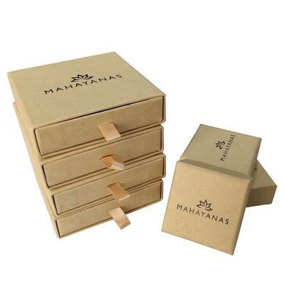 Jewellery Slide Open Gift Boxes Eco Friendly Recycled Brown Kraft Paper Boxes