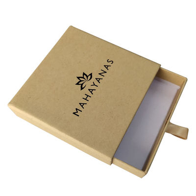 Jewellery Slide Open Gift Boxes Eco Friendly Recycled Brown Kraft Paper Boxes