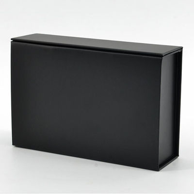 Custom Paper Folder Box Packaging Luxury Black Foldable Paper Gift Box With Ribbon