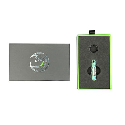 Green Paper Cardboard Stock Gift Box for Car Keychain Pull Out Drawer Custom EVA Insert