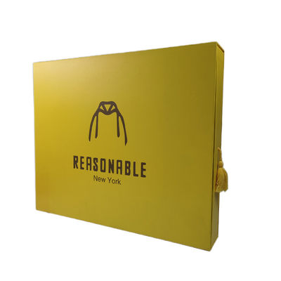 Custom Logo Printing Paperboard Yellow Pull Out Sliding Drawer T Shirt Packaging Box
