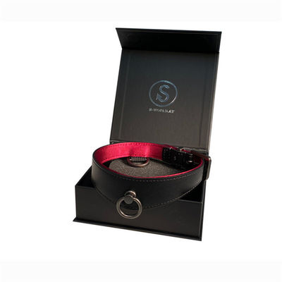 Sample Dongguan Luxury Leather Pet Dog Cat Collar Leashes Custom Gift Box Packaging