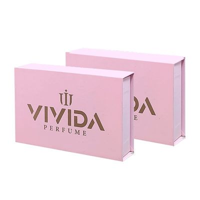 Custom Pink Perfume Essential Oil Bottle Foam Magnetic Paper Boxes with Matt Lamination