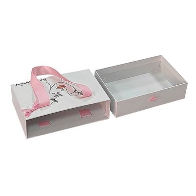 Others Box Type Logo Printing Luxury Wallet Cardboard Slide Boxes with Ribbon Handle