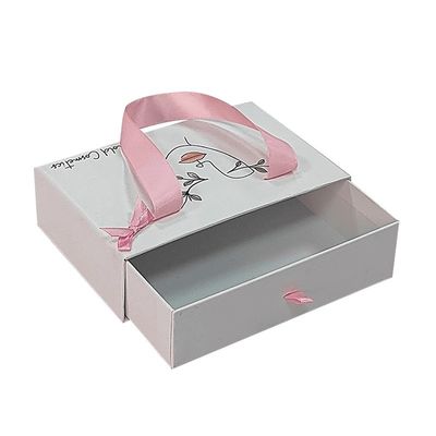Others Box Type Logo Printing Luxury Wallet Cardboard Slide Boxes with Ribbon Handle