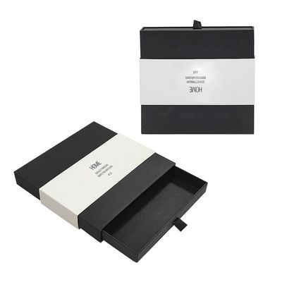 Jewelry Paper Drawer Packaging Box Black Slide Out Box Packaging Boxes Custom Logo