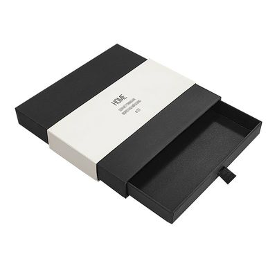 Jewelry Paper Drawer Packaging Box Black Slide Out Box Packaging Boxes Custom Logo
