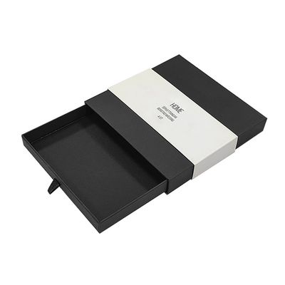 Jewelry Paper Drawer Packaging Box Black Slide Out Box Packaging Boxes Custom Logo