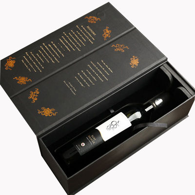Liquor Red Wine Whiskey Glass Bottle Rigid Paper Cardboard Packing Magnetic Flip Top Paper Gift Box