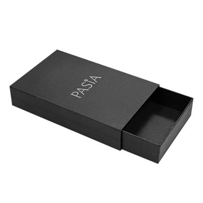 Tableware High End Black Texture Luxury Box with Custom Logo and Silver Foil Stamping
