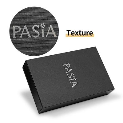 Tableware High End Black Texture Luxury Box with Custom Logo and Silver Foil Stamping