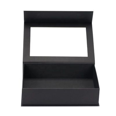 Custom Flip Top PVC Window Paper Packaging Large Magnetic Closure Gift Box with Clear Lid Window