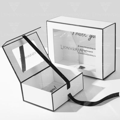 Custom Flip Top PVC Window Paper Packaging Large Magnetic Closure Gift Box with Clear Lid Window