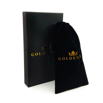Stylish Black Rigid Drawer Box with Gold Foil Custom Logo and Soft Velvet Lining