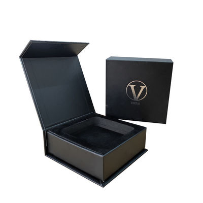 Others Custom Design Matte Black Rigid Paper Cardboard Gift Packaging Magnetic Box with Foam Insert