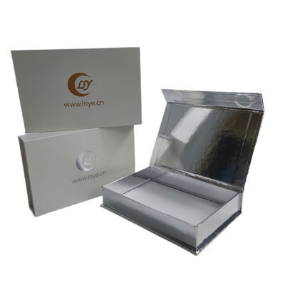 Paperboard Ivory White Silver Pearl Magnetic Gift Box with Logo Custom Packaging Print