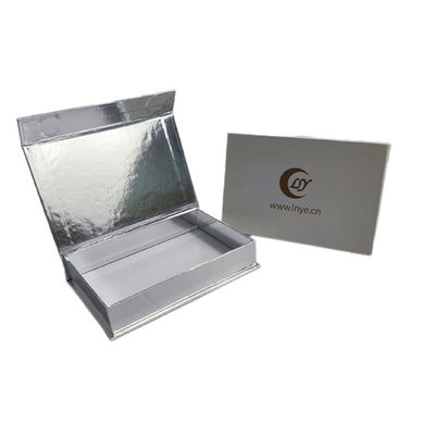 Paperboard Ivory White Silver Pearl Magnetic Gift Box with Logo Custom Packaging Print
