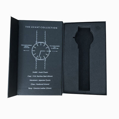 Customized Logo CMYK Luxury Book Shape Magnetic Watch Box for Watch Packaging Solution