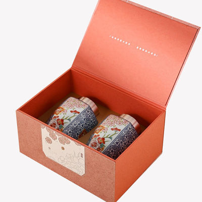 Tea Gift Set Packaging Coffee Cup Scented Candle Honey Magnetic Flip Open Gift Box