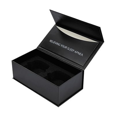 Gold Foil Printing Rectangle Magnetic Gift Box Packaging with Foam Insert and Envelope