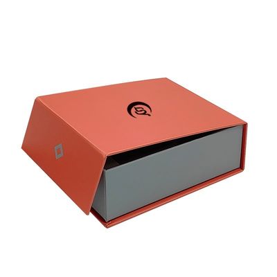 Varnished Red Book Shape Rectangle Magnetic Gift Box with Flip Top and Magnetic Catch