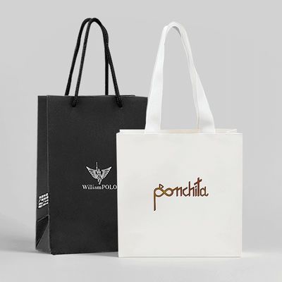 Customized Collapsible Recycled Paper Gift Bags Boutique Paper Bags With Handles