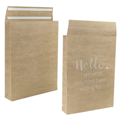 Brown Self Seal Paper Shopping Bags Hot Stamping Kraft Paper Express Mailing Bags