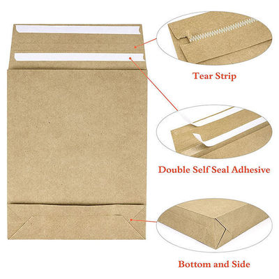 Brown Self Seal Paper Shopping Bags Hot Stamping Kraft Paper Express Mailing Bags