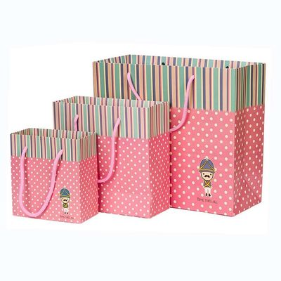 Black White Brown Kraft Paper Shopping Bags With Handles Varnishing Surface Handling
