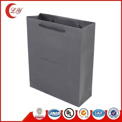 Black White Brown Kraft Paper Shopping Bags With Handles Varnishing Surface Handling