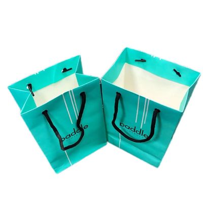 Luxury Matte Green Paper Gift Shopping Bag For Clothing Packaging